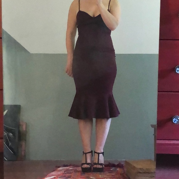 Burgundy wiggle dress mermaid dress F21 - Picture 7 of 7